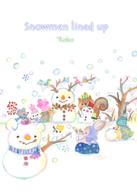 Snowmen lined up