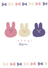 うさぎ(ネイビー×ピンク)