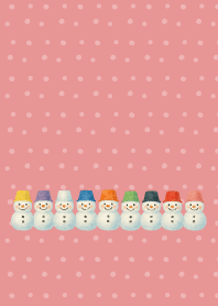 Colorful Snowman01 on light pink