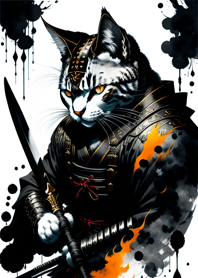 Ink wash cat samurai 1b5645