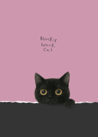 Blinky Black Cat (Dark gray and pink)