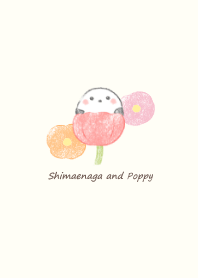 Shimaenaga and poppy -beige-