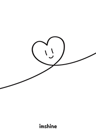 heart smile line black