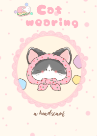 cat wearing a headscarf