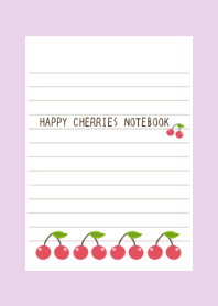 幸せチェリーノート/ライトパープル