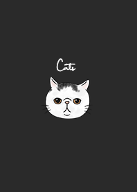 nekoko: white cat x dark grey