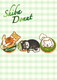 Matcha donut with dogs3(Shiba dog)