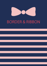 BORDER & PINKRIBBON -Navy 4-