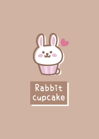 Rabbit cupcake.Heart.brown
