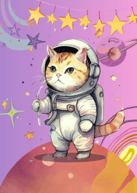 Cat Planets pink theme