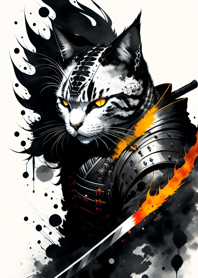 Ink wash cat samurai 16A2F5