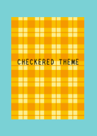 ORANGE CHECKERED THEMEj-MINT GREEN