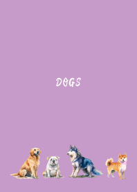 The good dogs on light purple