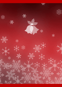 snowflake and bells on red & beige