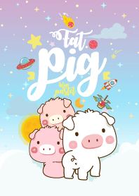 เจ้าหมูอ้วน กาแล็กซี่ สีฟ้าพาสเทล