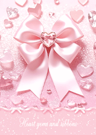 Sparkling hearts & ribbons -  Pink 5 v.A