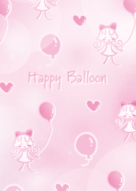 Pink and balloon #illustration (F)
