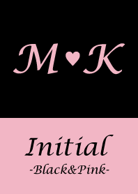 Initial "M&K" -Black&Pink-