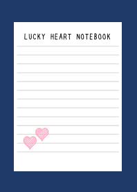 LUCKY HEART NOTEBOOK-NAVY BLUE