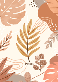 Simple Plants Illustration-Brown