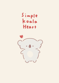 Simple Koala Heart Red Beige