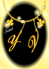 【Y&V】イニシャルチャーム運気UP!ゴールド