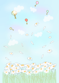 flower garden under blue sky