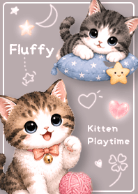 pink Kitten, Stars & Hearts