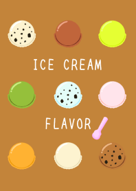 ICE CREAM FLAVOR/BROWN/ORANGE