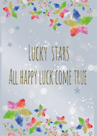 Beige Blue Watercolor star overall luck!
