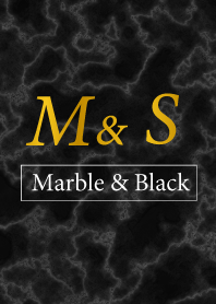 M&S イニシャル 大理石モノトーン黒