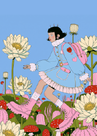 粉藍夢境與慵懶貓
