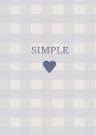 SIMPLE HEART -check dustyblue-