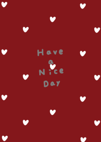 Wine red and heart pattern.