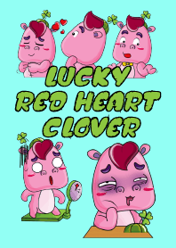 Lucky Red Heart Clover