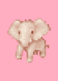 elephant Pixel Art Theme  Pink 04