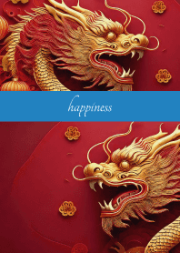 Auspicious Dragon on blue