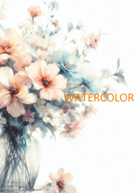 WATERCOLOR-PINK BLUE FLOWER 6