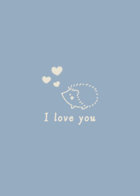Hedgehog and Heart (smoky blue)