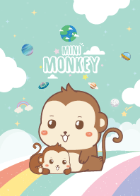 Monkey Sky Rainbow Green