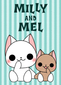 The white cat Milly and Mel!!3(Stripes)