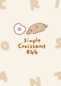 simple Croissant fried egg beige.