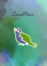 アバンギャルドな鳥イラスト【ブルー】