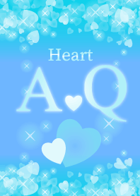 A&Qイニシャル運気UP!幸せのハート青ブルー