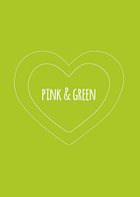 Pink & Green / Line Heart