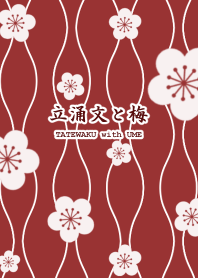 和柄-立涌文と梅-[Red]