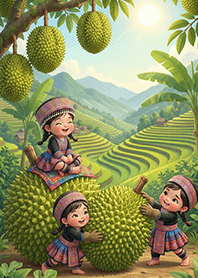 Hill tribe child : Durian