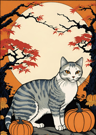 Ukiyo-e - Halloween cat 456A56