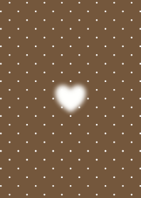 Fluffy Heart with Dot(Brown 01)