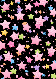 Colorful Stars02 black